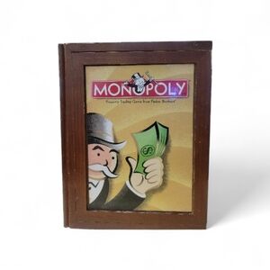 Vintage Monopoly Board Game In Wooded Box